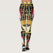 Leggings Poupées de Matryoshka avec de l'or floral (Dos)