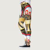 Leggings Poupées de Matryoshka avec de l'or floral (Gauche)