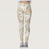 Leggings Poupées de Pâques et jonquilles de printemps (Devant)