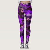 Leggings pour dames Camo violet (Devant)