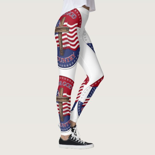 Leggings Pour Dieu et comté avec croix et drapeau (Droite)