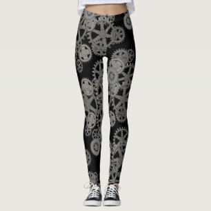Leggings pour engrenages en blanc et en noir