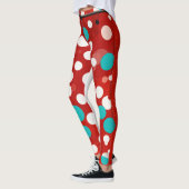 leggings pour femmes avec des points folka rouges (Gauche)