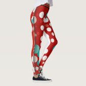 leggings pour femmes avec des points folka rouges (Droite)