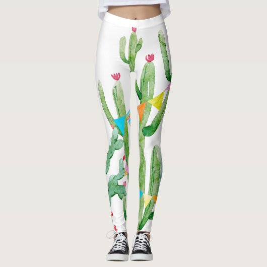 Leggings pour femmes Boho Llama Bohemian Cactus De (Devant)
