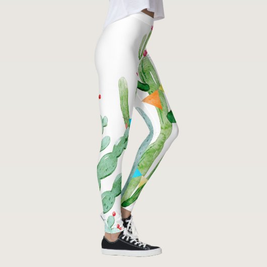Leggings pour femmes Boho Llama Bohemian Cactus De (Droite)