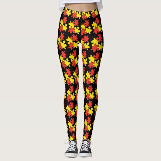 Leggings pour femmes - Conception de puzzle (Devant)