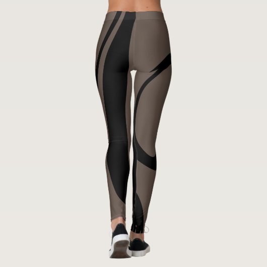 Leggings pour femmes noir et Brown (Dos)