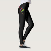 Leggings pour femmes noires avec design de perroqu (Droite)
