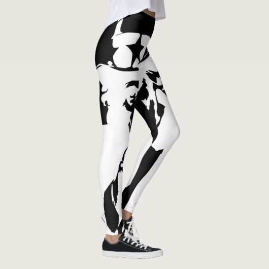 Leggings pour femmes noires/blanches (Droite)