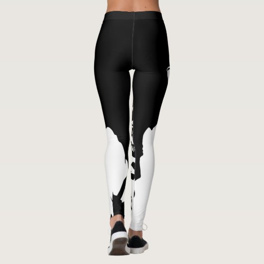 Leggings pour femmes noires/blanches (Dos)