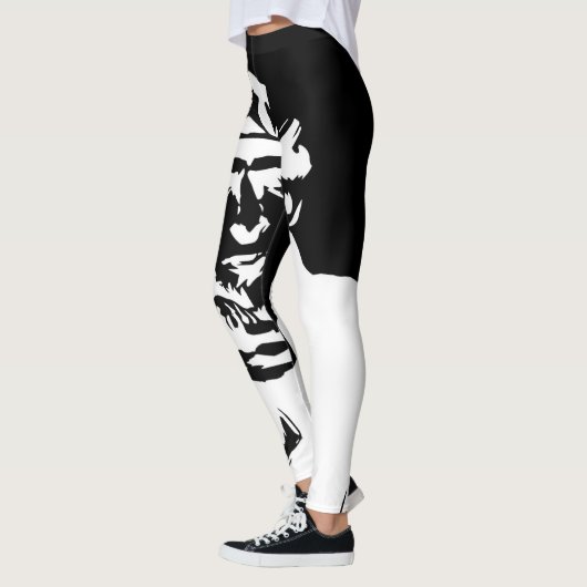 Leggings pour femmes noires/blanches (Gauche)