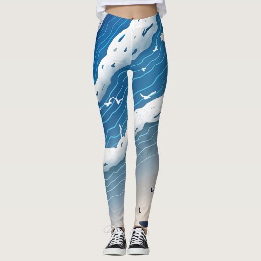 Leggings pour femmes Ocean Waves (Devant)