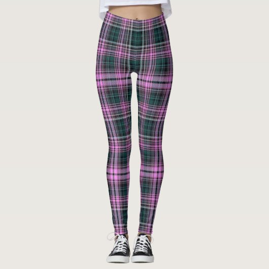 Leggings pour femmes patinées rose/vert (Devant)