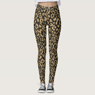 Leggings pour femmes Posters de animaux d'or/noir