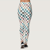 Leggings pour femmes vert/Brown Multi À damiers (Dos)