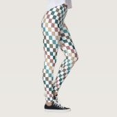 Leggings pour femmes vert/Brown Multi À damiers (Droite)