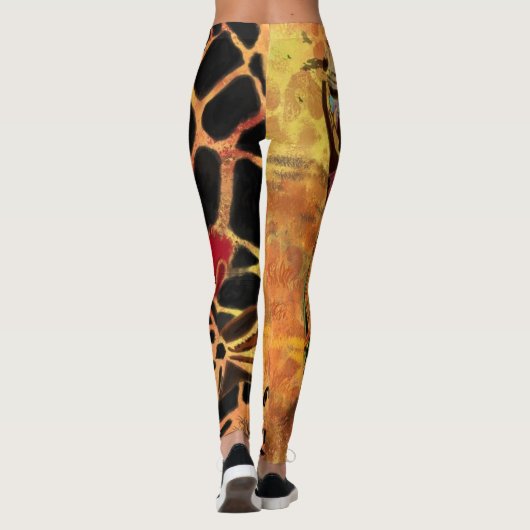 Leggings pour filles et girafe africaines (Dos)