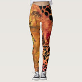 Leggings pour filles et girafe africaines (Devant)