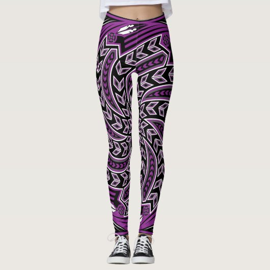 Leggings Pourpre d'esprit de vent (Devant)