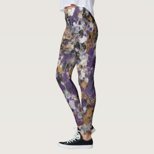 Leggings Pourpre et galaxie d'or (Gauche)
