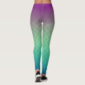 Leggings Pourpre et motif de filet de turquoise (Dos)