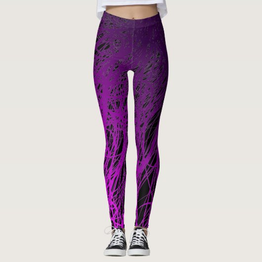 Leggings Pourpre linéaire d'explosion - guêtres (Devant)