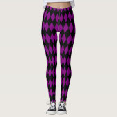 Leggings pourpre noir de harlequin (Devant)