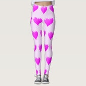 Leggings pourpres avec Coeurs - Choisir la couleur (Devant)