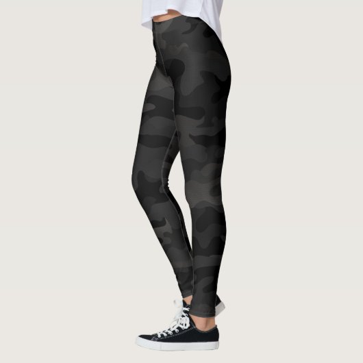Leggings Pourtant, les jambes de camouflage furtif noir (Gauche)