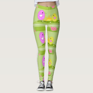 Leggings Poussins mignons de Pâques au lever de soleil