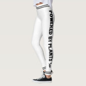 Leggings Powered by plante Vegan blanc noir stripe minima (Gauche)