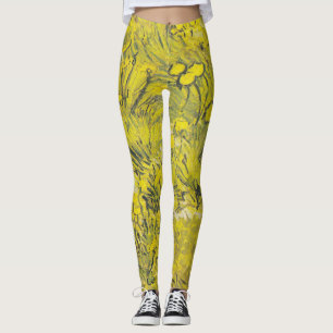 Leggings Prairie de Van Gogh - Fleurs sauvages jaunes vives