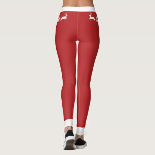 Leggings Premier Noël de jeunes mariés Classique Rouge Sant
