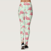 Leggings Preppy Chic Elegant Pink Flamingo Motif (Dos)