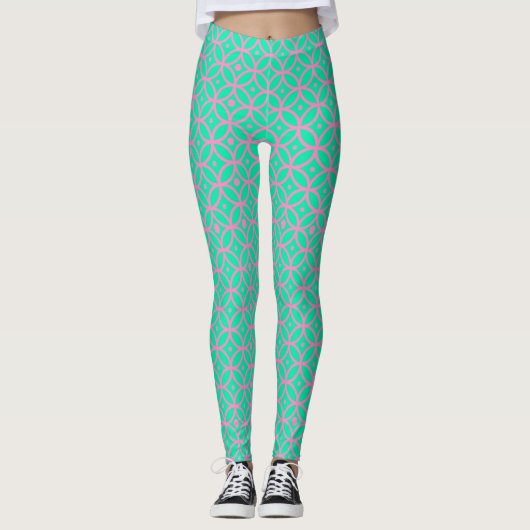Leggings Preppy Pink et Seafoam (Devant)