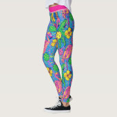 Leggings Préppy Tropical pickleballs avec flamingo (Gauche)
