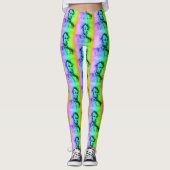 Leggings Président Abraham Lincoln Funny Typographie arc-en (Devant)