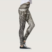 Leggings Presque partout 2 Peinture acrylique noire et blan (Droite)
