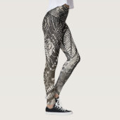 Leggings Presque partout 4 Peinture acrylique noire et blan (Droite)