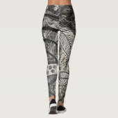 Leggings Presque partout 4 Peinture acrylique noire et blan (Dos)