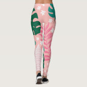 Leggings Presse botanique rose moderne vêtements actifs (Dos)