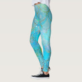 Leggings Pretty Iridescent Blue Shtoujours Mermaid Scales (Gauche)