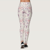 Leggings Pretty Lavender Purple Blush Pink Flowers (Dos)
