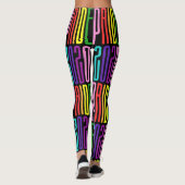 Leggings Pride 2020 Original 8 Stripes LGBT Rainbow Text (Dos)