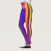 Leggings PRIDE typographie gay arc-en-ciel rayons violet (Gauche)