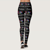Leggings Princess Patch mon logo chat sur noir avec drapeau (Dos)