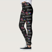 Leggings Princess Patch mon logo chat sur noir avec drapeau (Gauche)