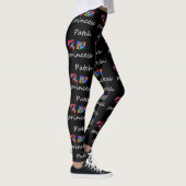 Leggings Princess Patch mon logo chat sur noir avec drapeau (Droite)