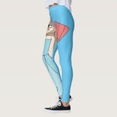 Leggings Princesse avec dessin mignon de ventilateur (Gauche)